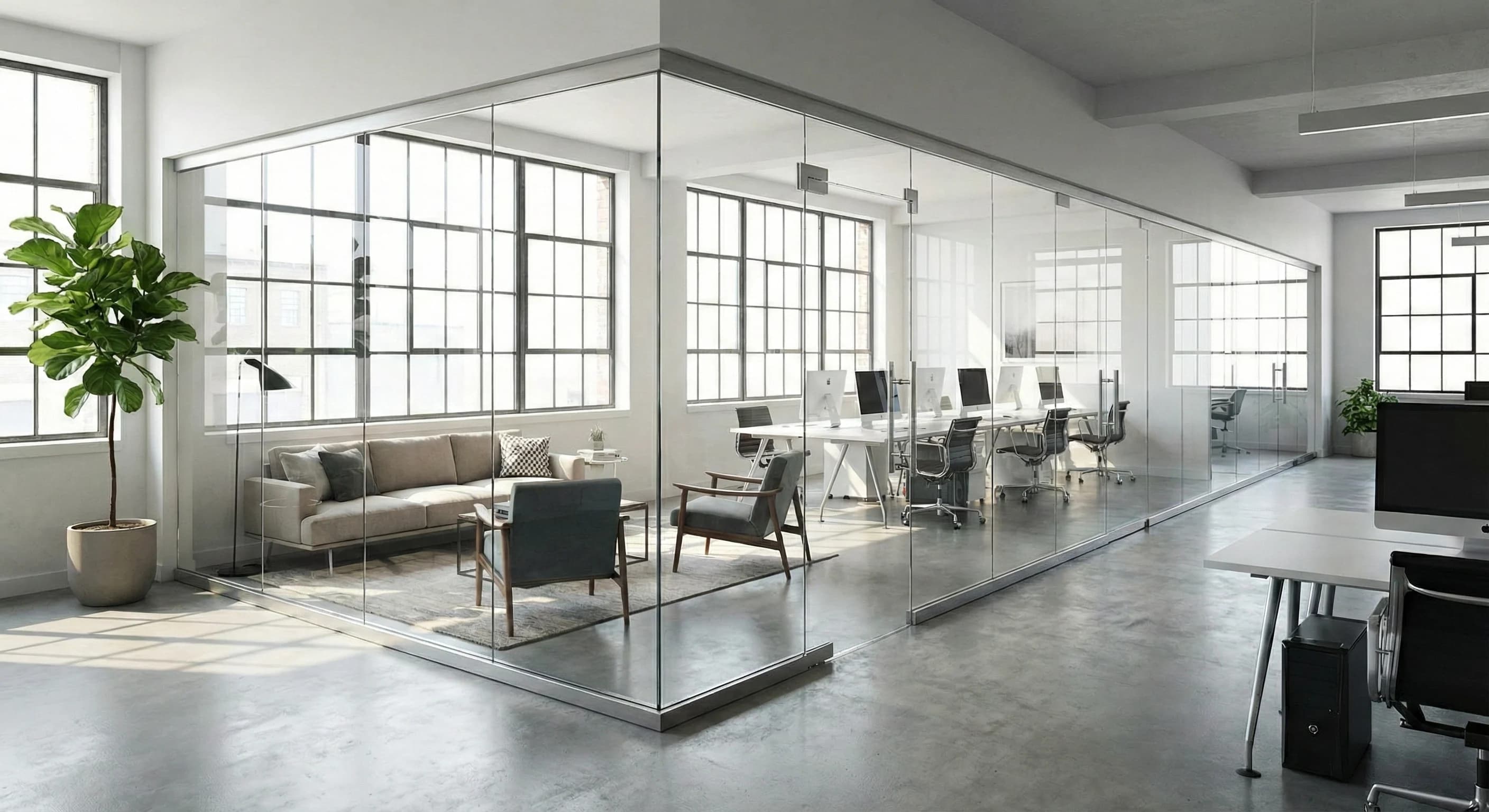 Стъклени офис паравани